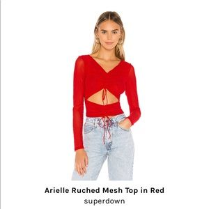 Ruched Mesh Top